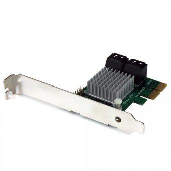Startech Carte contrôleur PCI Express RAID à 4 ports SATA 6 Gb/s avec HyperDuo (PEXSAT34RH) - Contrôleur de stockage (RAID) - 4 Canal - SATA 6Gb/s - profil bas - RAID 0, 1, 10, JBOD - PCIe 2.0 x2 - pour P/N: ST521PMINT 