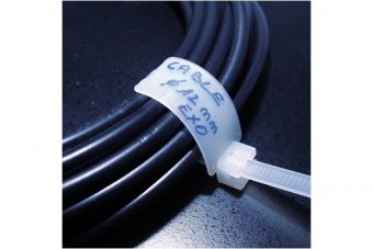 Lien serre-câbles avec porte-étiquette 28 x 12 mm - 100 pcs - 180 x 4,6 mm 