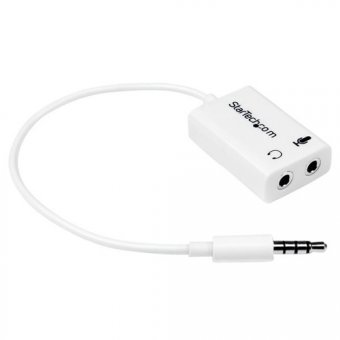 StarTech.com Adaptateur casque avec prises écouteur / microphone séparées - Répartiteur de casque micro - mini-phone stereo 3.5 mm femelle pour mini jack 4 pôles mâle - 15.25 cm - blanc - pour P/N: MUHSMF2M 