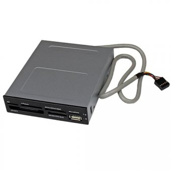 StarTech.com Lecteur de cartes mémoire interne de 3,5 pouces avec port USB 2.0 - Lecteur multicartes 22-en-1 pour PC - Noir - Lecteur de carte - 22 en 1 - 3,5 po (Multi-Format) - USB 2.0 