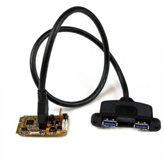 StarTech.com Carte Contrôleur Mini PCI Express 2 ports USB 3.0 avec Support UASP et Kit de Supports - 2x USB 3.0 A Femelle - Adaptateur USB - PCIe Mini Card profil bas - USB 3.0 x 2 - pour P/N: SDOCK2ERU33, SDOCK2U313R, SDOCK2U33, SDOCK2U33RE, SDOCK2U33V, 