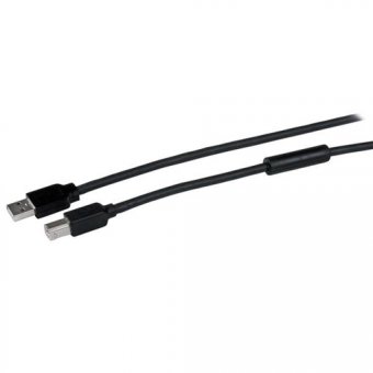 StarTech.com Câble USB Actif A vers B 15 m - Cable Imprimante USB A-B  - M/M - 1x USB A Mâle, 1x USB B Mâle - Noir - 15 mètres - Câble USB - USB type B (M) pour USB (M) - USB 2.0 - 15 m - actif - noir - pour P/N: ICUSB232D 