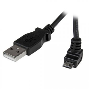 StarTech.com Câble Micro USB 2 m - A vers Micro B coudé 90° vers le haut - Câble USB Micro B Angle Coude vers le haut - Noir 2m - Câble USB - Micro-USB de type B (M) pour USB (M) - USB 2.0 - 2 m - moulé, connecteur à 90 ° - noir 