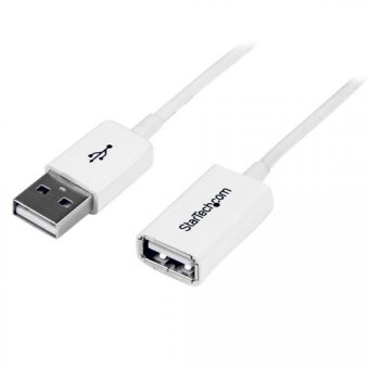 StarTech.com Câble Rallonge USB 1m - Câble USB 2.0 A-A Mâle Femelle - Extension / Prolongateur USB - 1x USB A (M) 1x USB A (F) - Blanc 1 m - Rallonge de câble USB - USB (F) pour USB (M) - USB 2.0 - 1 m - moulé - blanc - pour P/N: MSDREADU2OTG, USBEXTPAA2M 