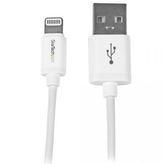 Startech Câble Apple® Lightning vers USB de 1 m pour iPhone, iPod, iPad - Cordon de synchronisation Lightning - Blanc - Câble Lightning - Lightning mâle pour USB mâle - 1 m - double blindage - blanc - pour P/N: KITBXAVHDPEU, KITBXAVHDPNA, KITBXAVHDPUK, KI 