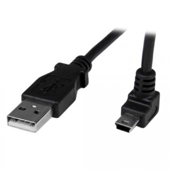 StarTech.com Câble Mini USB 1 m - A vers Mini B coudé 90° vers le haut - Câble USB Mini B Angle Coude vers le haut - Noir 1m - Câble USB - USB (M) pour mini USB type B (M) - 1 m - connecteur à 90 ° - noir 