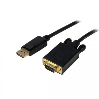 StarTech.com Adaptateur DisplayPort? vers VGA - Câble Convertisseur Actif Vidéo Display Port Mâle / VGA Mâle 1080p 1920x1200 - Noir 3m - Câble DisplayPort - DisplayPort (M) pour HD-15 (VGA) (M) - 3.05 m - verrouillé - noir 
