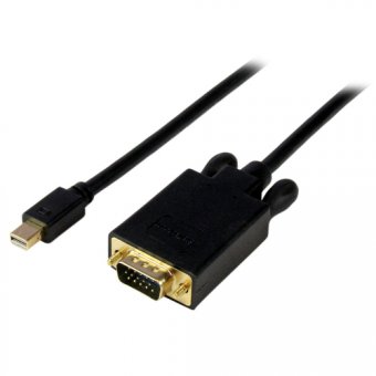 StarTech.com Adaptateur Mini DisplayPort vers VGA - Câble Display Port Mâle VGA Mâle 1920x1200 - Noir 1,8m (MDP2VGAMM6B) - Câble adaptateur - Mini DisplayPort (M) pour HD-15 (VGA) (M) - Displayport 1.2/Thunderbolt - 1.8 m - actif, support 1920 x 1200 (WUX 