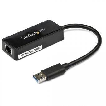 Startech Adaptateur réseau USB 3.0 vers Gigabit Ethernet avec port USB intégré - Carte réseau GbE USB vers RJ45 - Noir - Adaptateur réseau - USB 3.0 - Gigabit Ethernet - noir - pour P/N: TB33A1C 