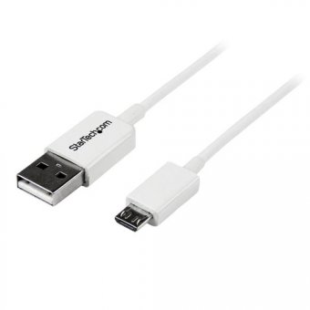 StarTech.com Câble Micro USB 1 m - A vers Micro B - Cordon Micro USB 2.0 - 1x USB A (M) 1x USB Micro B (M) - Blanc 1m - Câble USB - Micro-USB de type B (M) pour USB (M) - USB 2.0 - 1 m - moulé - blanc - pour P/N: USBEXTPAA1MW, USBEXTPAA2MW, USBEXTPAA3MW, 