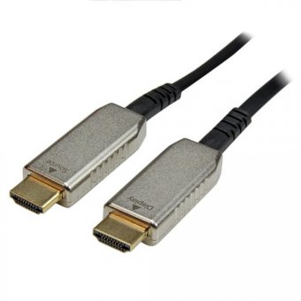 StarTech.com Câble HDMI haute vitesse Ultra HD 4k x 2k de 30m - Rallonge hybride HDMI fibre optique active - Cordon HDMI vers HDMI - M/M - Câble HDMI - HDMI mâle pour HDMI mâle - 30 m - HFC (hybrid fiber-coaxial) - jaune 