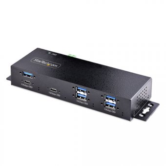 StarTech.com 7-Port Industrial USB Hub 10Gbps Hub, Metal, Mountable, TAA - Concentrateur (hub) - industriel - 7 x USB 3.2 Gen 2 - de bureau, Montable sur rack, Montage sur rail DIN - Conformité TAA 