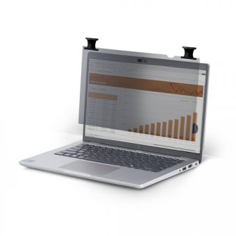 StarTech.com - Filtre de confidentialité pour ordinateur portable (horizontal) - à double sens - adhésif, languettes de charnière, charnières à bascule - 15.6" - noir 
