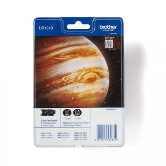 Brother LC1240BKBP2 - Pack de 2 - noir - original - blister - cartouche d'encre - pour Brother DCP-J525W, DCP-J725DW, DCP-J925DW 