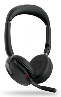 Jabra Evolve2 65 Flex UC Stereo - Micro-casque - sur-oreille - Bluetooth - sans fil - Suppresseur de bruit actif - USB-C - noir - avec socle de recharge sans fil - Optimisé pour la CU 
