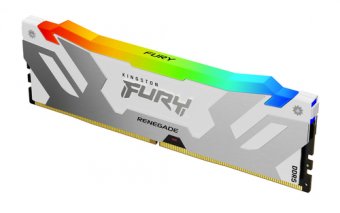 Kingston FURY Renegade RGB - DDR5 - module - 16 Go - DIMM 288 broches - 6400 MT/s / PC5-51200 - CL32 - 1.4 V - mémoire sans tampon - on-die ECC - blanc et argent 