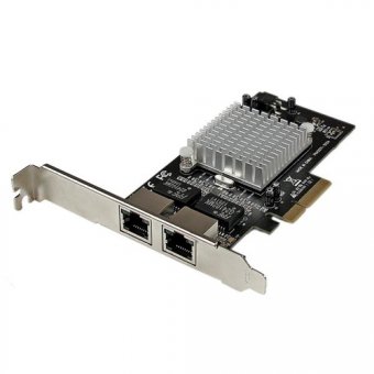 Startech Carte Réseau PCIe x2 RJ45 - Adaptateur NIC Gigabit Ethernet - Adaptateur réseau - PCIe 2.1 x4 - Gigabit Ethernet x 2 
