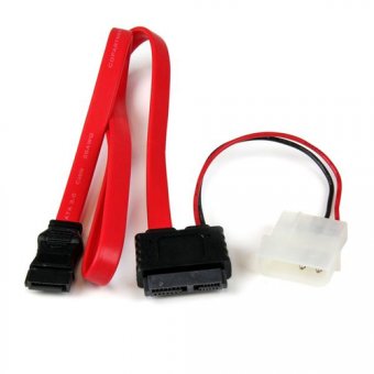 StarTech.com Cable adaptateur 90 cm Slimline SATA vers SATA avec alimentation LP4 - Câble SATA - Serial ATA 150/300/600 - SATA Slimline (F) pour SATA, alimentation interne 4 broches (12 V) - 91.4 cm - rouge 