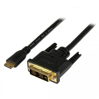 StarTech.com Câble Adaptateur Mini HDMI® vers DVI-D M/M pour Tablet et Caméra - 1x Mini HDMI (Type C) Mâle, 1x DVI-D (18+1) Mâle - 1 m - Câble adaptateur - DVI-D mâle pour 19 pin mini HDMI Type C mâle - 1 m - blindé - noir - pour P/N: MSTCDP122HD 