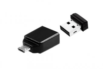 Verbatim Store 'n' Go Nano USB Drive - Clé USB - 8 Go - USB 2.0 - avec Micro USB Adapter 