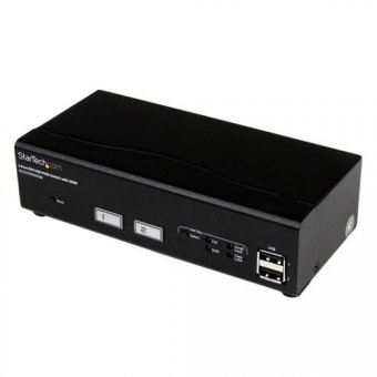 StarTech.com Switch KVM USB DVI à 2 ports avec commutation rapide et DDM - Commutateur écran clavier souris avec câbles - Commutateur écran-clavier-souris/USB - 2 x KVM / USB - 1 utilisateur local - de bureau 