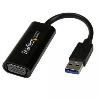 Startech Adaptateur USB vers VGA - Carte graphique externe - USB 3.0 - Slim - 1080p - Adaptateur multi-écrans - Adaptateur vidéo - Conformité TAA - USB type A mâle pour HD-15 (VGA) femelle - 19 cm - noir - pour P/N: MXT101MM 