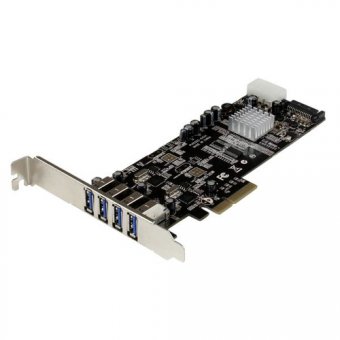 Startech Carte contrôleur PCIe à 4 ports USB 3.0 avec 2 voies dédiées - Adaptateur USB - PCIe x4 - USB 3.0 x 4 - pour P/N: BNDTB10GI, BNDTB210GSFP, BNDTB310GNDP, BNDTB410GSFP, BNDTB4M2E1, BNDTBUSB3142 