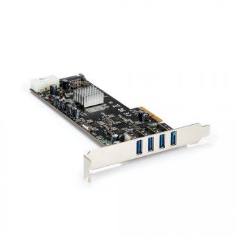 Startech Carte contrôleur PCI Express à 4 ports USB 3.0 avec 4 voies dédiées de 5 Gb/s, UASP et alimentation SATA / LP4 - Adaptateur USB - PCIe x4 - USB 3.0 x 4 - pour P/N: BNDTB10GI, BNDTB210GSFP, BNDTB310GNDP, BNDTB410GSFP, BNDTB4M2E1, BNDTBUSB3142 