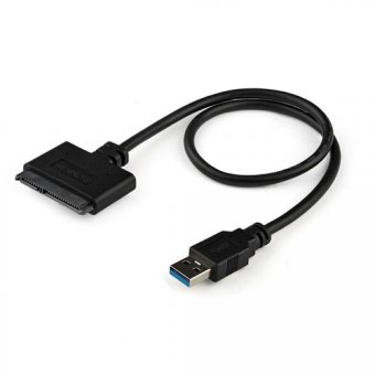 StarTech.com Câble adaptateur USB 3.0 vers SATA III pour HDD/SSD SATA 2,5" avec UASP - Convertisseur USB vers SATA pour disque dur - Noir - Contrôleur de stockage - 2.5" - SATA 6Gb/s - USB 3.0 