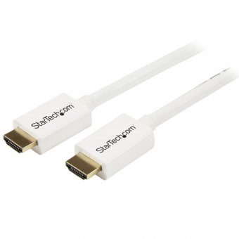 StarTech.com Câble HDMI haute vitesse Ultra HD 4k x 2k de 3m - Cordon HDMI vers HDMI CL3 pour installation murale - M/M - Blanc - Câble HDMI - HDMI mâle pour HDMI mâle - 3 m - double blindage - blanc 
