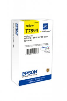 Epson T7894 - 34.2 ml - taille XXL - jaune - original - cartouche d'encre - pour WorkForce Pro WF-5110DW, WF-5190DW, WF-5190DW BAM, WF-5620DWF, WF-5690DWF, WF-5690DWF BAM 