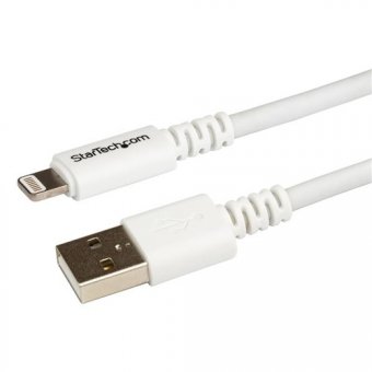 StarTech.com Câble Apple® Lightning vers USB pour iPhone, iPod, iPad 3 m Blanc - Câble iPhone 5 - Chargeur Synchronisation Lightning - 3m - Câble Lightning - Lightning mâle pour USB mâle - 3 m - blanc - pour P/N: KITBXAVHDPEU, KITBXAVHDPNA, KITBXAVHDPUK, 