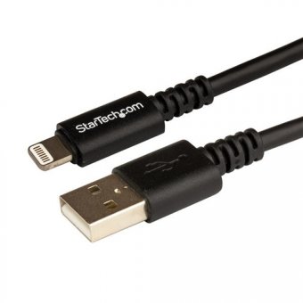 StarTech.com Câble Apple® Lightning vers USB pour iPhone, iPod, iPad de 3 m noir - Câble iPhone - Chargeur synchronisation Lightning - 3 m - Câble Lightning - Lightning mâle pour USB mâle - 3 m - noir - pour P/N: BOX4CABLE 