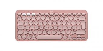 Logitech Pebble Keys 2 K380s - Clavier - sans fil - Bluetooth LE - AZERTY - Français - rose ton sur ton 