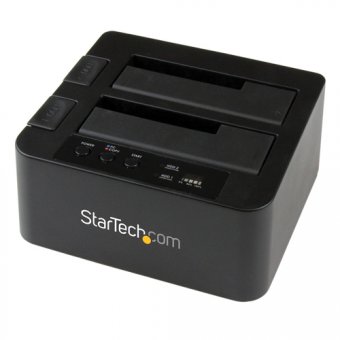 StarTech.com Duplicateur de Disque Dur 2 Baies, Cloneur HDD/SSD Autonome - Contrôleur de stockage - 2.5", 3.5" - SATA 6Gb/s - USB 3.0 - noir - pour P/N: SVA12M5NA 