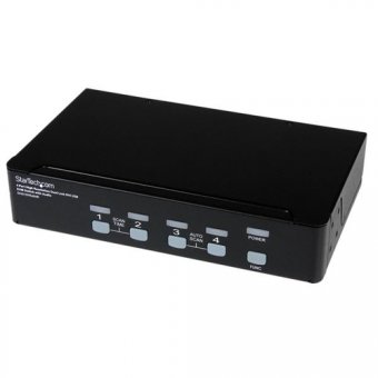 StarTech.com Commutateur KVM 4 Ports DVI USB, Audio Montage en Rack- Switch KVM - 5x DVI - 10x 3.5 mm - 4x USB B - 4x USB A - 2560x1600 - Commutateur écran-clavier-souris/audio/USB - 4 x KVM / audio / USB - 1 utilisateur local - de bureau - pour P/N: DVID 