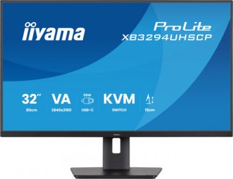 iiyama ProLite XB3294UHSCP-B1 - Écran LED - 31.5" - 3840 x 2160 4K @ 60 Hz - VA - 400 cd/m² - 3000:1 - 2 ms - HDMI, DisplayPort, USB-C - haut-parleurs - noir, mat 