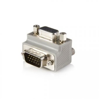 StarTech.com Adaptateur VGA vers VGA à angle droit type 1 - Convertisseur HD15 vers HD15 - M/F - Gris - Adaptateur VGA - HD-15 (VGA) (M) pour HD-15 (VGA) (F) - gris - pour P/N: MXTHQMM2MA, MXTHQMM5MA, MXTMMHQ2M, MXTMMHQ30M, MXTMMHQ3M, MXTMMHQ5M, MXTMMHQ7M 