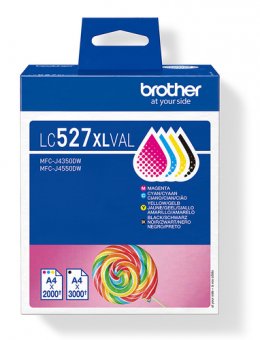 Brother LC527XL Value Pack - Pack de 4 - à rendement élevé - noir, jaune, cyan, magenta - original - boîte de suspension - cartouche d'encre - pour Brother MFC-J4350DW, MFC-J4550DW, MFC-J6760DW 