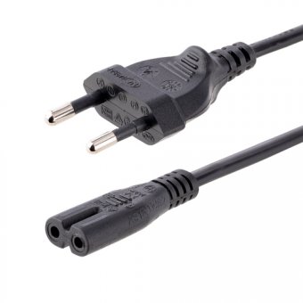 StarTech.com Cordon d'alimentation bipolaire standard EU vers IEC 320 C7 1m pour PC portable - Câble secteur européen vers C7 - M/F - Noir - Câble d'alimentation - power IEC 60320 C7 pour Europlug (M) - CA 250 V - 1 m - noir - Europe 