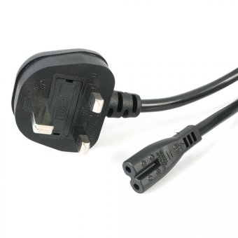 StarTech.com Cordon d'alimentation bipolaire BS1363 vers IEC 320 C7 de 1m pour PC portable - Câble secteur UK vers C7 - M/F - Noir - Câble d'alimentation - power IEC 60320 C7 pour BS 1363 (M) - CA 250 V - 1 m - noir - Royaume-Uni 