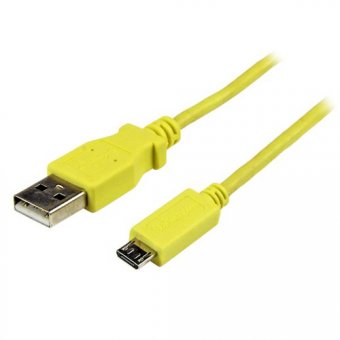 StarTech.com Câble de charge /synchronisation mobile USB A vers Micro B slim 1 m - Cordon USB 2.0 pour smartphone / tablette M/M - Jaune - Câble USB - Micro-USB de type B (M) pour USB (M) - USB 2.0 - 1 m - jaune 