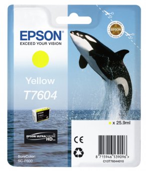 Epson T7604 - 26 ml - jaune - original - blister - cartouche d'encre - pour SureColor P600, SC-P600 
