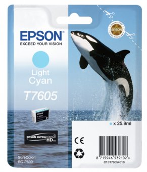 Epson T7605 - 26 ml - cyan clair - original - blister - cartouche d'encre - pour SureColor P600, SC-P600 