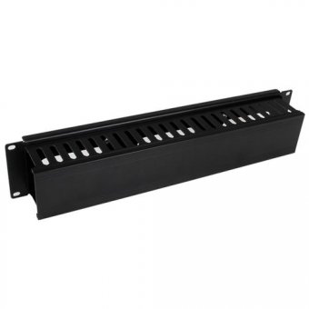 StarTech.com Panneau / Goulotte de gestion de câbles horizontal 2U pour rack de serveur - Guide pour câbles - Passe câble avec couverture - Panneau d'agencement de câbles de rack - noir - 2U - 19" - pour P/N: RACK-18U-20-WALL-OA, RACK-21U-20-WALL-OA, RK32 
