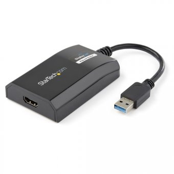 StarTech.com Adaptateur vidéo multi-écrans USB 3.0 vers HDMI pour Mac / PC - Carte graphique externe certifié DisplayLink - HD 1080p - M/F - Câble adaptateur - USB type A mâle pour HDMI femelle - 16 cm - noir - support 1920 x 1200 (WUXGA) - pour P/N: HDDV 