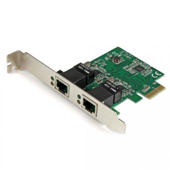 StarTech.com Carte adaptateur réseau serveur Gigabit PCI Express double port - 1 Gbps PCIe NIC - Adaptateur serveur double port - Carte Ethernet 2 ports (ST1000SPEXD4) - Adaptateur réseau - PCI Express x1 profil bas - Gigabit Ethernet x 2 - pour P/N: ET91 
