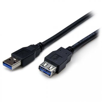 StarTech.com Câble d'extension USB 3.0 SuperSpeed de 2m - Rallonge / Prolongateur USB A vers A - Répéteur USB 3.0 - M/F - Noir - Rallonge de câble USB - USB type A (F) pour USB type A (M) - USB 3.0 - 2 m - noir - pour P/N: HB30A4AIB, SV211DPUA4K, SV211HDU 