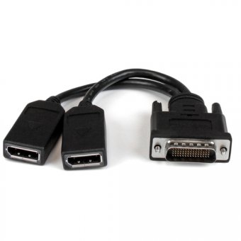 StarTech Câble adaptateur DMS-59 (LFH) vers 2x DisplayPort de 20cm - Répartiteur d'écran - DisplayPort (F) pour DMS-59 (M) - 20.3 cm - moulé, vis moletées - noir 