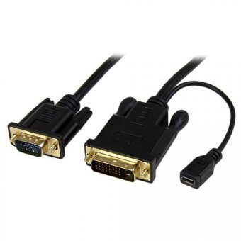 StarTech.com Câble adaptateur DVI vers VGA de 3m - Convertisseur actif DVI-D vers VGA HD15 - M/M - 1920x1200 - Noir - Convertisseur vidéo - DVI - VGA - noir 